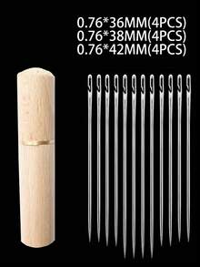 12支金属易穿线针，侧孔设计，适合老年人手工缝纫、DIY家居工艺品 - 缝纫针 - 免穿針 - 查看 12