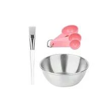 2/4/8/16/24件套面膜搅拌碗套装 - 美容用品，DIY面膜搅拌工具，面膜涂抹刷套装，2个玫瑰金面膜碗，2个扇形面膜刷，2个扁平面膜刷，2个量勺，可选金色、玫瑰金和原木色 - 彩色 - 查看 14