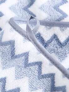 Toalla de baño/toalla de mano de felpa coral a rayas, simple, suave y absorbente para uso doméstico y decoración de baño - Celeste - Ver 6