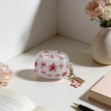 Floral Design Earphone Case, Transparent Refreshing Earphone Cover, Earphone Anti-Drop Shell, Suitable Compatible With Apple Bluetooth Earphone Protective Case - Clear - View 4