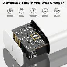 FCV 3 Packs Compatible With Iphone 14/13/12 Fast Charger, Extra Long Lightning Cable Compatible With Iphone Charger Fast Charging Quick 03/6Foot USB C To Lightning Cable Cord Adapter Block Compatible With IPhone 14 Pro Max/14 Plus/13/12Mini/11/XS/X/8P/7 - US A Type Plug(110-127V) - View 6