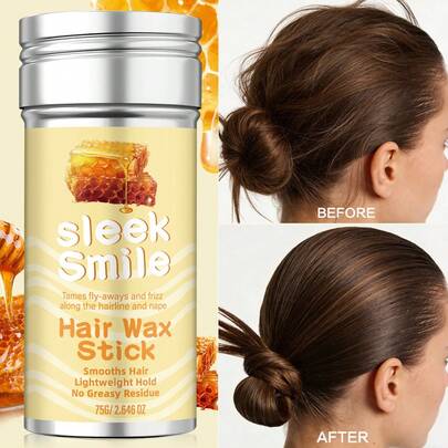 发蜡棒，定型发蜡，强力定型，轻盈定型，抚平毛躁，有效控制毛躁，打造辫子和光滑发型，天然蜂蜡和牛油果配方，定型不僵硬，适合所有发质日常造型 – 75克