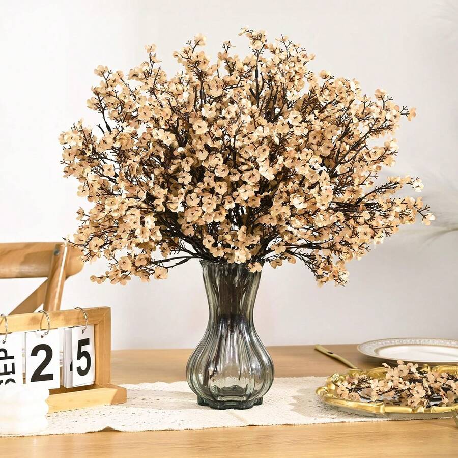 1/3/120pcs 19.6 Inch Starry Sky Artificial Flower Bouquet, Simulated Plant Indoor Decor, Spring Decoration, Simulated Garden Centerpiece Decor, Home Vase Decor, Restaurant, Bedroom, Bathroom Decor, Valentine's Day, New Year Decor, Outdoor Garden Floral, Photography Props, Windowsill Floral, Valentine's Day Gift, Birthday Graduation Gift, Gardening Decor, Outdoor Plants, Gardening, Simulated Flower Home Decor, School - Brown - View 1