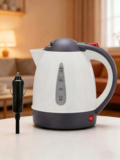 EstiloHervidor EléCtrico Para AutomóVil PortáTil, 1000 Ml, 12 V, Botella De Calentador De Agua Para CamióN De Viaje, Placa Calefactora De Acero Inoxidable, Corte AutomáTico De EnergíA, Para Hacer Té Y Café (12 V)VersióN Mejorada