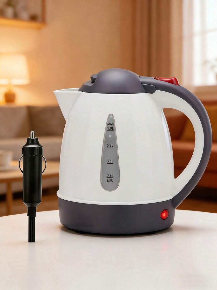 EstiloHervidor EléCtrico Para AutomóVil PortáTil, 1000 Ml, 12 V, Botella De Calentador De Agua Para CamióN De Viaje, Placa Calefactora De Acero Inoxidable, Corte AutomáTico De EnergíA, Para Hacer Té Y Café (12 V)VersióN Mejorada - 1 - Ver 1