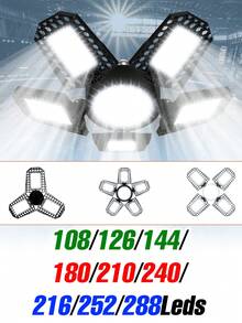 CanLing E26/E27 LED 車庫燈泡 高亮度高棚吊燈 UFO 可變形可折疊扇葉 3/4/5 燈頭 天花板聚光燈 倉庫閣樓工作室儲藏室地下室商店工廠地下停車場 工業商業照明 無閃爍 100-277V - Deformable LED Garage Light - 查看 2