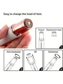 Facial Hair Removal For Women Electric Face Razor With LED Light, Painless Mini Shaver For Travel, Instant Results, Perfect Gift For Women, Ideal For Daily Use - trắng - Xem 10