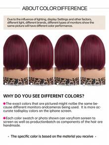 时尚12英寸橙色短波波头假发，适合女性 - 新手友好，耐热合成纤维，带刘海，适合日常佩戴和角色扮演 - 酒紅色 - 查看 9