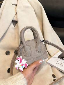 1 Paket Tas Mini Shell Fashion Baru 2025 untuk Anak Perempuan, Tas Selempang Kulit PU Warna Permen Lucu untuk Penggunaan Sehari-hari (Termasuk Gantungan Unicorn) - Tas tangan PU + liontin - View 12