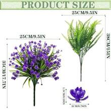 12 Piezas Bundles Mix Color Artificial Flowers UV Resistant Fake Flowers Artificial Plants Decoración de arbustos jardín Ventana Porche Cocina Colgantes Plantas Decoración - otro - Ver 1