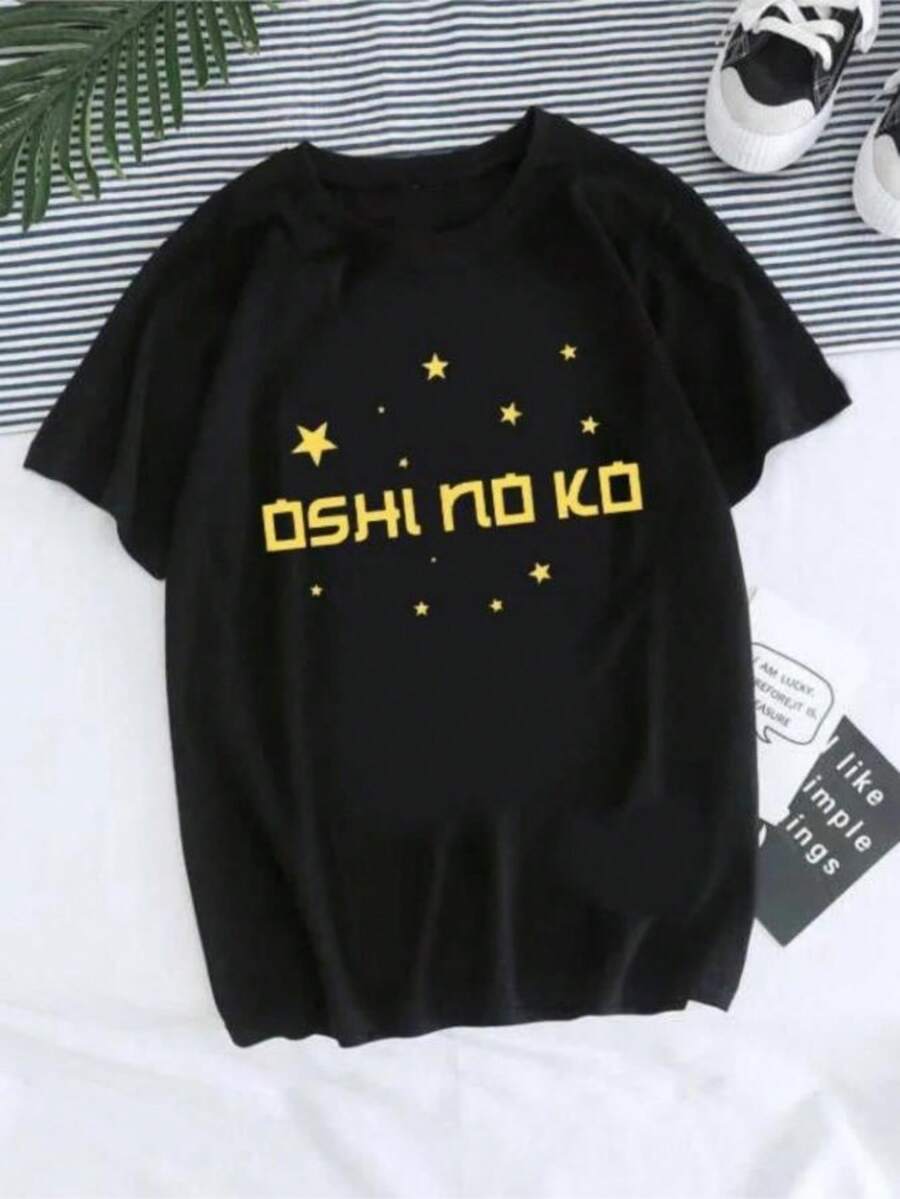 Women T-Shirt Manga Anime Oshi No Ko Harajuku Ullzang T Shirt Female Ai Ruby Akane Aquamarine Hoshino Clothes Tops - Black - View 1