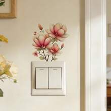 1/3 ملصقات مفتاح إضاءة بزهور ربيعية طازجة، قابلة للإزالة ذاتية اللصق من البولي فينيل كلوريد مقاوم للماء، مناسبة للمقابس والمفاتيح والأبواب وديكورات جدران المنزل وهدايا حفلات الربيع - ملصق مفتاح التشغيل - مشاهدة 3