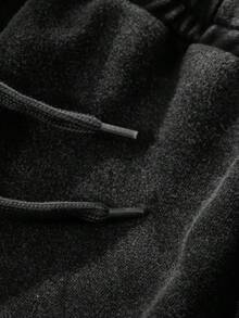 1pc Men's Black Washed Loose Sweatpants, "SAINTS" Graphic Design, Y2K Streetwear Style, Suitable For Casual Daily And Urban Wear - Black - View 5