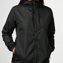 Women's Premium Waterproof Windbreaker Jacket - 黑色 - 查看 5