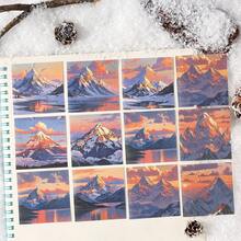 Giấy thủ công chủ đề phong cảnh mùa đông, 24 tờ/hộp, giấy trang trí DIY cổ điển không dính, quà tặng ngày lễ, đồ dùng làm tranh ghép thủ công, văn phòng phẩm sáng tạo cho sổ lưu niệm và trường học. - 4. Băng và tuyết ở vùng núi cao - Xem 6