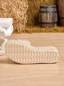 Hemp Rope Sole Wedge Thick Bottom Unique One-Strap Platform Fashion Women Shoes - Silver - View 4