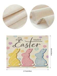 1 Caminho de Mesa com Estampa de Coelho da Páscoa, Caminho de Mesa com Estampa de Ovos de Páscoa para Decoração de Casa, Decoração de Páscoa para Casa, 1 Caminho de Mesa, 4 Jogos Americanos, 1 Capa de Almofada, 3 Produtos Disponíveis, Decoração para Casa e Festas, Ideal para Decoração de Cozinha e Eventos de Páscoa - Multicolorido - Ver 7