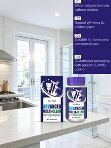 150克多用途清洁粉，水溶性马桶浴室除垢剂，可去除厨房和浴室中的水垢、油脂和污渍，清洁方便 - 粉狀 - 查看 5