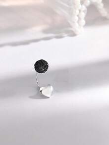 1件S925纯银心形香巴拉肚脐环，适合夏季海滩度假佩戴 - 單隻 - 查看 5