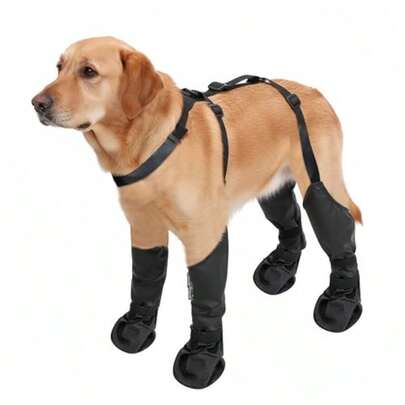 Waterproof Dog Shoes - Anti Slip Dog Boot Paw Foot Protector With  Suspender For Injured Paw Stop Licking Outdoor Walking Snow Rainy Hot Weather Dirt-Proof Winter Puppy Booties L