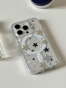 1件装时尚格子、星星、字母、蝴蝶结磁吸手机壳，兼容苹果XS/XS Max/XR/11/12/13/14/14 Plus/15/15 Plus/16/16 Plus/7/8 Plus/17/17 Pro及其他型号 - 彩色 - 查看 5