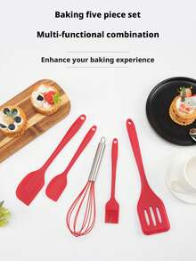 5件套硅胶厨具不粘锅耐热铲烘焙工具套装 - 彩色 - 查看 7