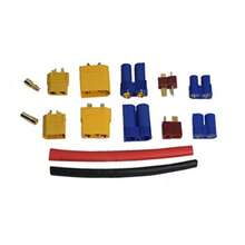 XT60/ XT90/EC3/ EC5/ T/ Conectores de adaptador macho hembra de 35 mm con tubo termorretráctil compatible con batería RC Lipo Control de velocidad electrónico Motor ESC 102 piezas - como en la foto - Ver 7