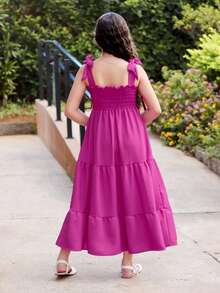 TRES MARIAS LONG STRAP DRESS FOR CHILDREN/ YOUTHS/ GIRLS - Hot Pink - View 3