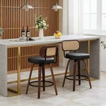 Barstools - Black + PU Leather + Foam-1 - View 1