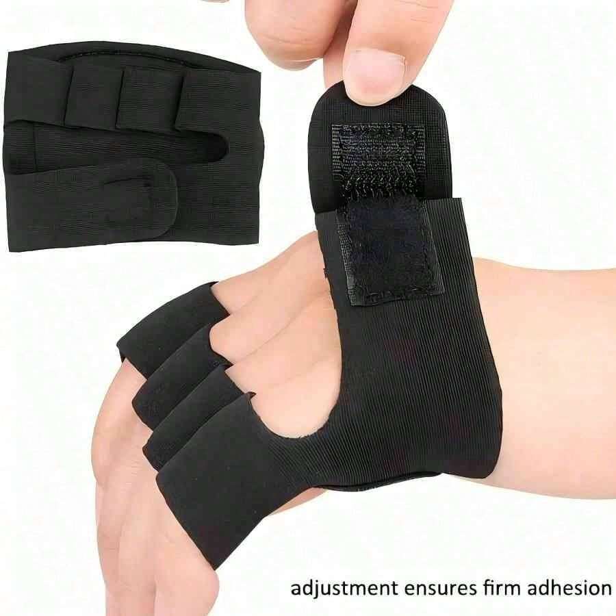 Fingerless Five-Finger Sports Weightlifting Gloves, Suitable For Home Fitness Training, Palm Protection Fitness Accessory - Black - View 1