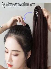 20 Inch Straight Synthetic Hair Ponytail Extension, Smooth & Natural For Daily Wear - Multicolor - View 8