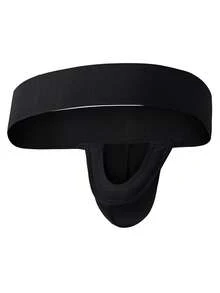 1pc JOCKMAIL Fashionable Sexy Men's Thong Underwear With Wide Waistband - Black - View 3