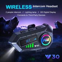 1PC/2PCS Y30 Motorcycle Helmet Wireless Bluetooth Headset, With LED Display, Front And Rear Seat Intercom, Intercom Range 10m, Bluetooth 6.0 Communication Support, 1000mAh Battery, Smart Noise Cancellation Technology, Equipped With Hard Or Soft Microphone Type, Suitable For All Helmets, Essential Equipment For Outdoor Riding - Y30 - View 4