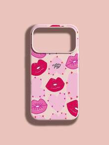 1个液态硅胶手机壳，唇形和爱心图案，防震保护套，适用于苹果iPhone XS/XS Max/XR/11/12/13/14/15/16 Pro/Pro Max/14/15/16 Plus/17，男女通用礼品 - 彩色 - 查看 2