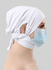 1/2 Băng đô giữ ấm cổ bằng vải thun Spandex cho nữ, Mũ trùm đầu có độ đàn hồi cao, Mũ len màu trơn thời trang, Thích hợp để đội hàng ngày - Nhiều màu - Xem 37