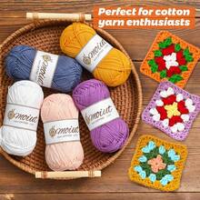 Soft 5-Ply Milk Cotton Yarn For Crocheting, Fluffy Baby Yarn For Amigurumi, Socks, Clothes, And Puzzles, 131 Yards, 1.76 Oz, Deep Pink - 1 - 查看 4