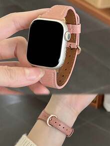 1件馬蹄扣皮革錶帶，兼容，適用於42mm、38mm、40mm、41mm、44mm、45mm、46mm、49mm尺寸。時尚智慧手錶替換錶帶，適用於Apple Watch Series Ultra2、Ultra SE2、SE 11、10、9、8、7、6、5、4、3、2、1，男女通用 - 淺粉色 - 查看 9