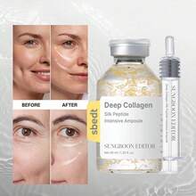 Silk Peptide Deep Collagen Ampoule Serum, Peptide & Collagen Complex For Instant Firming And Hydration, Lightweight Korean Skincare Serum For Smoother, Glowing Skin, With Eye Massage Wand - Hyaluronic Acid - Xem 3