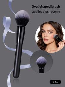 1pc High Quality Soft Bristle Powder Brush, Blush Brush, Contour Brush, Setting Brush, Highlighting Brush, Multi-Purpose Makeup Brush For Beginners, Travel Friendly - Black - View 3