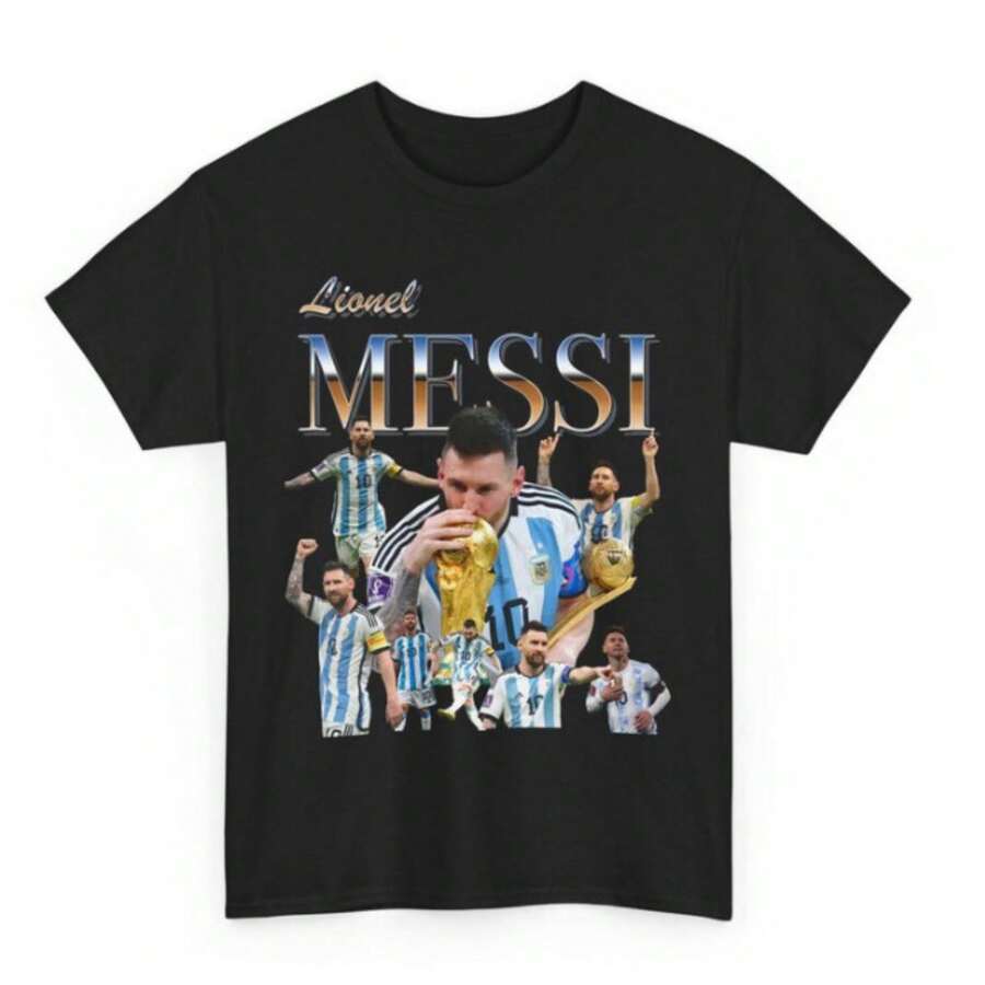 Lionel Star Player Women's Fashion Logo Print T-Shirt - Short Sleeve Crew Neck Cotton Top - màu đen - Xem 1