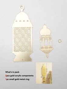 1pc Moon & Star Hanging Decor, Festive Lantern Style Tassel Wall Hanging, Holiday Themed Decoration, Suitable For Home Living Room, Bedroom, Entryway Or Party Decoration. The Crescent Moon And Star Accents Make It An Ideal Choice For Seasonal Celebration Backdrops, Enhancing The Cozy Ambiance And Creating A Charming Holiday Wall Display, Perfect For Indoor Or Outdoor Settings To Create A Warm Celebratory Atmosphere. - Multicolor - View 11