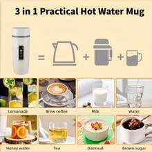 OCTAVO Hervidor eléctrico portátil de 350ml, hervidor mini de ebullición rápida, material de acero inoxidable 304, con apagado automático y protección contra funcionamiento en seco - Tipo de Enchufe B USA (110-127V) - Ver 2