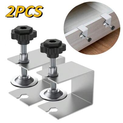 2 buc cleme C cleme de fixare frontală pentru birou, dulap, masă, sertar, cleme de prelucrare a lemnului din oțel inoxidabil, instalare universală reglabilă, cleme de instalare frontală cu eliberare rapidă, instrumente și accesorii pentru prelucrarea lemnului