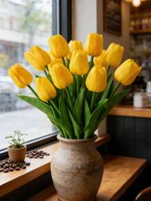 5 Pcs High-Quality Artificial Tulips - Lifelike Bouquets, Artificial Tulip Bouquets, Tulip Floral Decorations, Multi-Colored Pu Material, Suitable For Outdoor Garden Decoration, Vase Decoration, Artificial Plants, Room Decoration, Home Floral Decoration, Wedding Party Decoration, Realistic Artificial Flowers, Suitable For Home Decoration, Easter, Mother's Day, Valentine's Day, Weddings. - Multicolor - View 8
