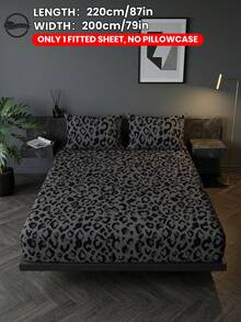 2/3件套印花床上用品套装（1件床单+1/2个枕套，不含枕芯），亲肤舒适床垫保护套，黑色豹纹床垫罩，柔软透气，多种尺寸可选，适用于单人床/双人床/大号床/特大号床，可机洗，家居装饰，卧室装饰，OEKO-TEX认证 - 彩色 - 查看 12