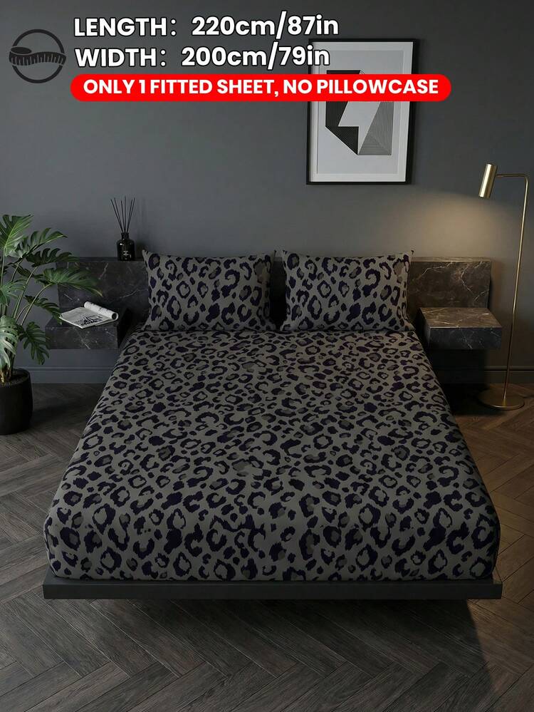 Juego de ropa de cama de 2/3 piezas (1 juego de sábana + 1/2 fundas de almohada sin relleno), protector de colchón suave y transpirable, funda de colchón con estampado de leopardo negro, apto para camas individuales/dobles/queen/king, lavable a máquina, decoración del hogar y del dormitorio, certificado OEKO-TEX - Multicolor - Añade 11
