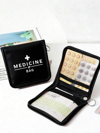 便携式药袋，小巧药盒，方便旅行携带的药品收纳包，适合日常/户外/旅行，是注重健康和经常外出人士的必备之选，也是必备的医疗配件。这款多功能布艺小药袋，便携式医疗急救包，也适合户外旅行、宿舍等各种场合，是情人节、朋友聚会或斋月的理想礼物。