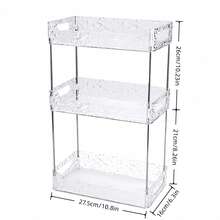 2/3 étages Organisateur de vanité de salle de bain, boîte de rangement multi-couches pour cosmétiques, parfums, produits de beauté, soins de la peau, plateau de coiffeuse de chambre, étagère à épices de cuisine, rectangulaire - Multicolore - Voir 9