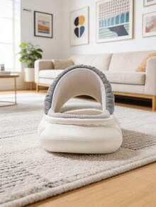 Pmoiste Women's Quilted Plaid Elegant House Slippers, Thick EVA Linen Insole, Indoor Home Shoes, Grey - Grey - View 3