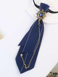 1pc Unisex Fashion Personality Casual Necktie, Bow Tie, Suit, Formal Tie. Chain Connected, Stylish Pendant, Suitable For Formal Occasions, School Uniform, Formal Wear Matching, Daily Use - Tie 5 - View 7